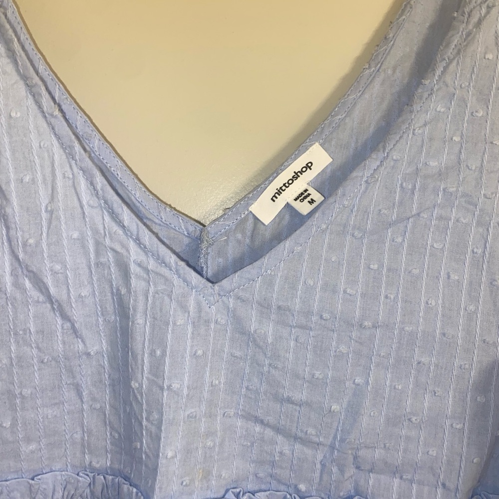 Mittoshop Light Blue Textured Blouse